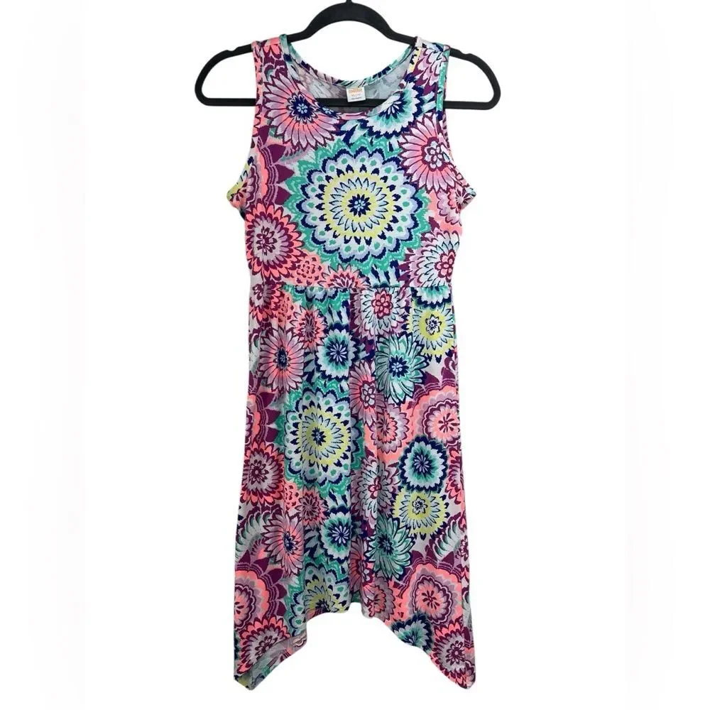 Gymboree Colorful Medallion Sleeveless Handkerchief Hem Dress Girls 14